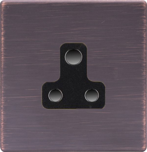 Hartland G2 Etrium Bronze 1 gang 5A Unswitched Socket Black