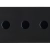 Hartland G2 Matt Black 3 gang 100W LED 2 Way Push On/Off Rotary Dimmer Matt Black