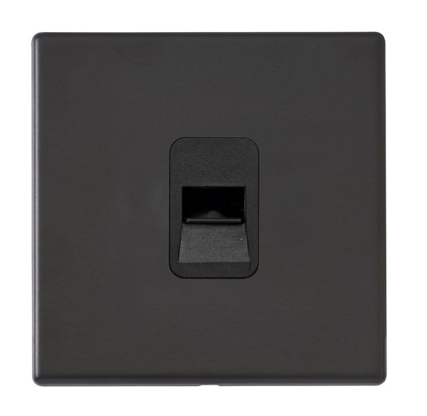 Hartland G2 Matt Black 1 gang Telephone Slave Black