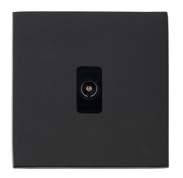 Hartland G2 Matt Black 1 gang Non-Isolated Television 1in/1out Black