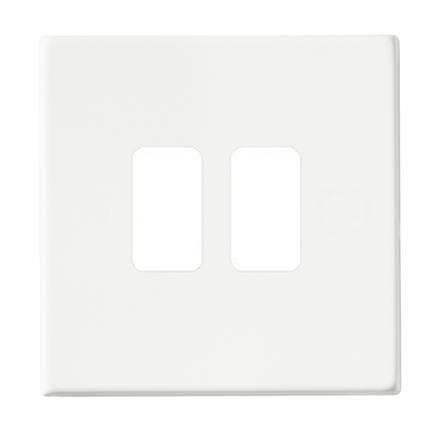 Hartland G2 GRID-IT Matt White 2 Gang Grid Fix Aperture Plate with Grid