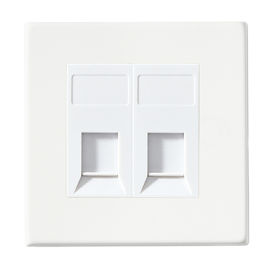 Hartland G2 Matt White 2 gang RJ45 CAT 6 Outlet – Unshielded White