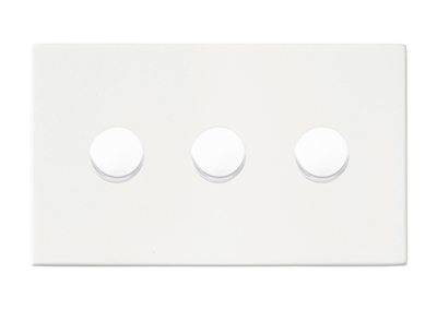 Hartland G2 Matt White 3 gang 100W LED 2 Way Push On/Off Rotary Dimmer Matt White