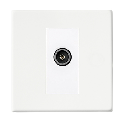 Hartland G2 Matt White 1 gang Non-Isolated TV (Female) (DAB Compatible) White