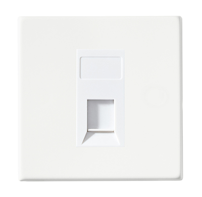 Hartland G2 Matt White 1 gang RJ45 CAT 5E Outlet – Unshielded White