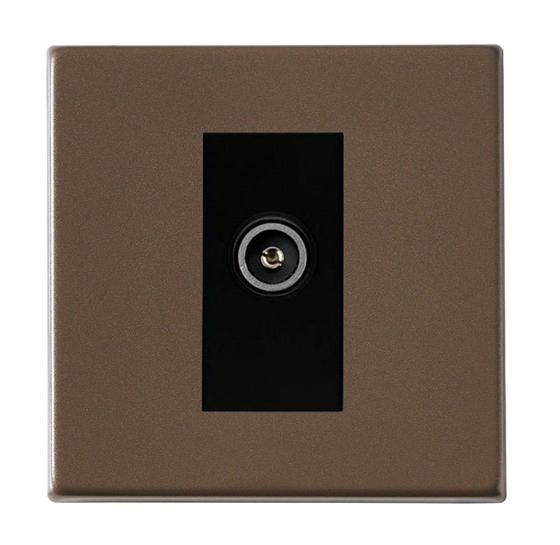Hartland G2 Richmond Bronze 1 gang Non-Isolated TV (Female) (DAB Compatible) Black