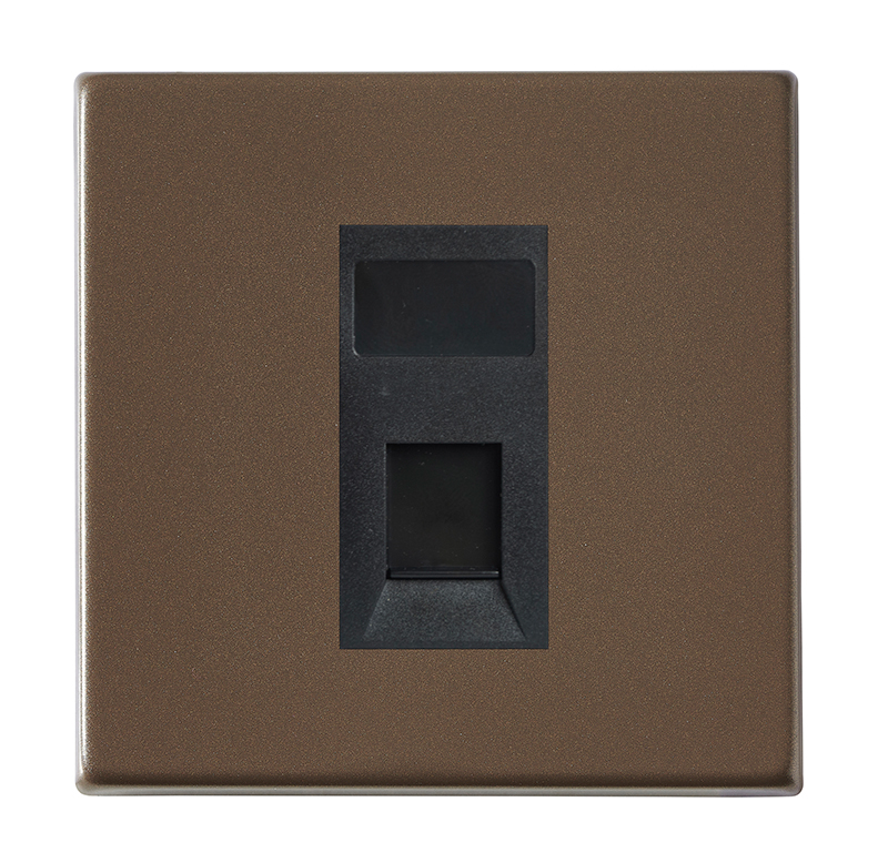 Hartland G2 Richmond Bronze 1 gang RJ45 CAT 6 Outlet – Unshielded Black