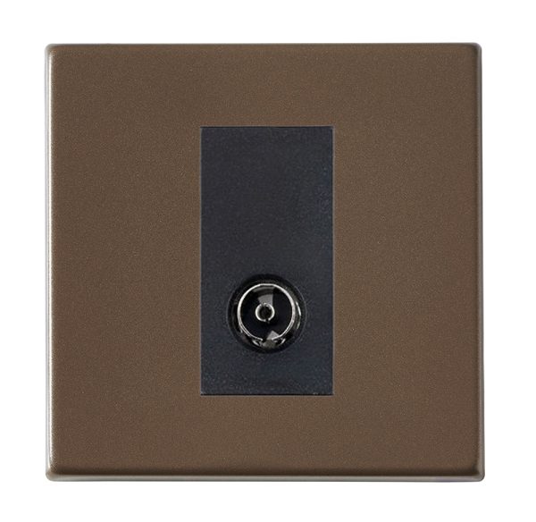 Hartland G2 Richmond Bronze 1 gang Non-Isolated Television 1in/1out Black