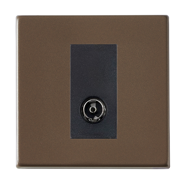 Hartland G2 Richmond Bronze 1 gang Non-Isolated Television 1in/1out Black