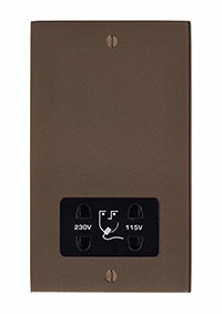 Hartland Richmond Bronze Shaver Dual Voltage Unswitched Socket (Vertically Mounted) Black