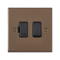 Hartland Richmond Bronze 1 gang 13A Double Pole Fused Spur Black/Black