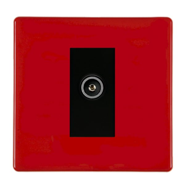 Hartland CFX Colours Pillar Box Red 1 gang Non-Isolated TV (Female) (DAB Compatible) Black