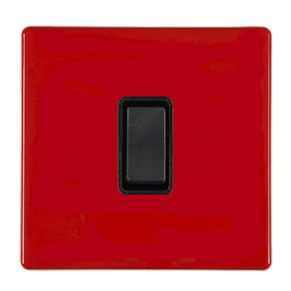 Hartland CFX Colours Pillar Box Red 1 gang 20AX Intermediate Rocker Black/Black