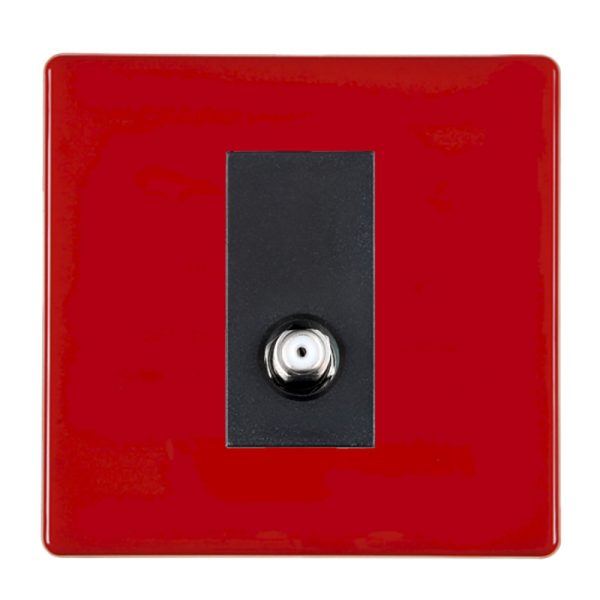Hartland CFX Colours Pillar Box Red 1 gang Non-Isolated Satellite Black