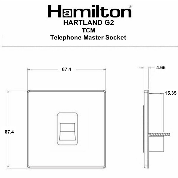 Hartland G2 Etrium Bronze 1 gang Telephone Master Black