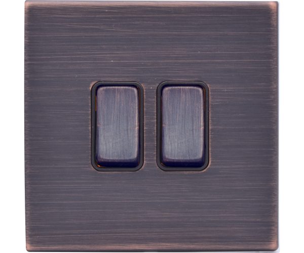 Hartland G2 Etrium Bronze 1 gang 10AX 2 Way Rocker + 1 gang 10AX Intermediate Rocker Etrium Bronze/Black