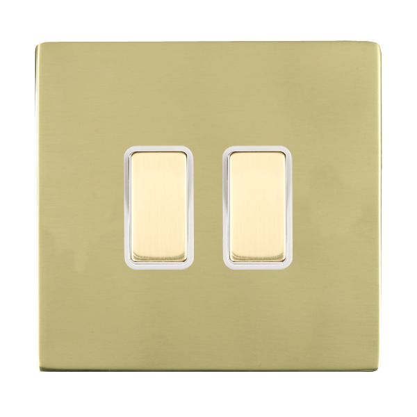 Sheer CFX Polished Brass 2x250W/210VA Resistive/Inductive Trailing Edge Touch Master Multi-Way Dimmers Polished Brass/White