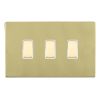 Sheer CFX Polished Brass 3 gang Multi-Way Touch Slave Controller Polished Brass/White
