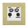 Sheer CFX Polished Brass Non-Isolated TV+FM+SAT1+SAT2 Quadplexer 2in/4out (DAB Compatible) White
