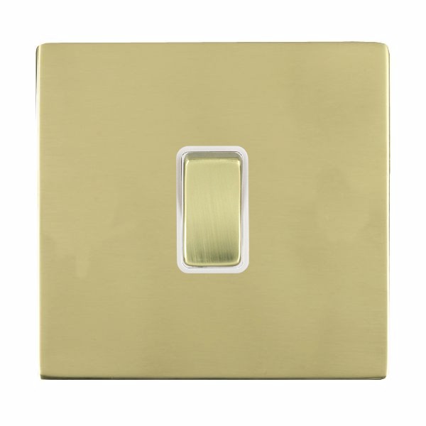 Sheer CFX Polished Brass 1 gang 20AX 2 Way Rocker Polished Brass/White