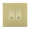 Sheer CFX Polished Brass 2 gang 10AX Intermediate Rocker Polished Brass/White