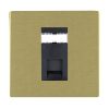 Sheer CFX Satin Brass 1 gang RJ45 CAT 5E Outlet - Unshielded Black