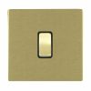 Sheer CFX Satin Brass 1 gang 10AX Push To Make/Push to Break Retractive Rocker Satin Brass/Black
