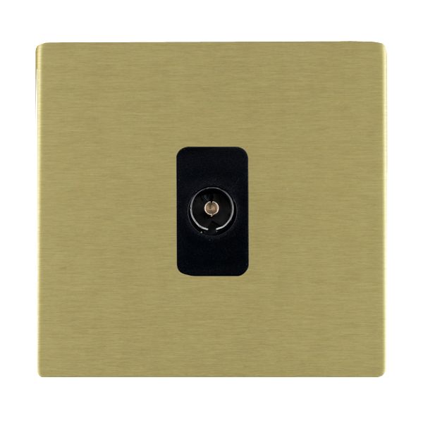 Sheer CFX Satin Brass 1 gang Isolated TV 1in/1out Black
