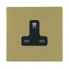 Sheer CFX Satin Brass 1 gang 13A Unswitched Socket Black