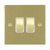 Sheer Satin Brass 2 gang 10AX Intermediate Rocker Satin Brass/White