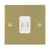 Sheer Satin Brass 1 gang Telephone Slave White