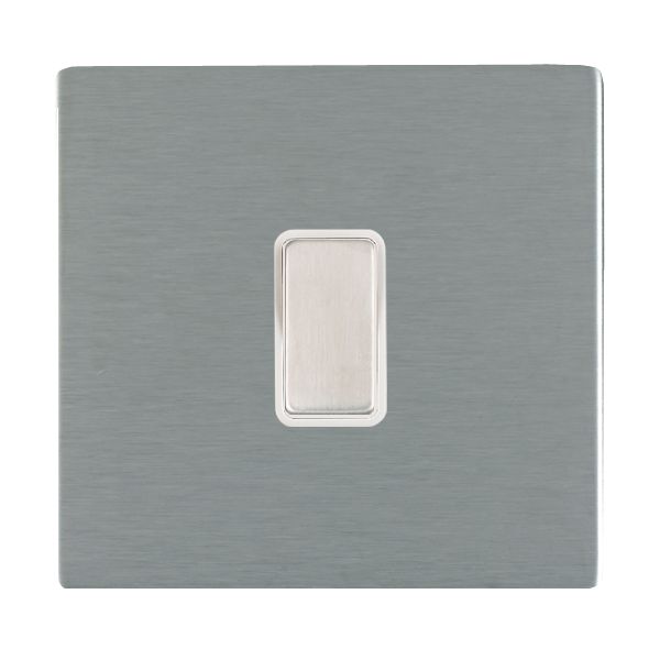 Sheer CFX Satin Steel 1 gang Multi-Way Touch Slave Controller Satin Steel/White