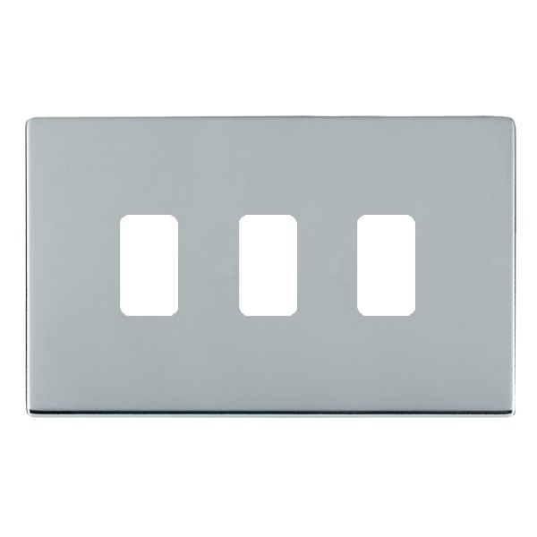Sheer CFX Grid-IT Bright Chrome 3 Gang Grid Fix Aperture Plate with Grid