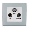 Sheer CFX Bright Chrome Non-Isolated TV+FM+SAT Triplexer 1in/3out (DAB Compatible) White