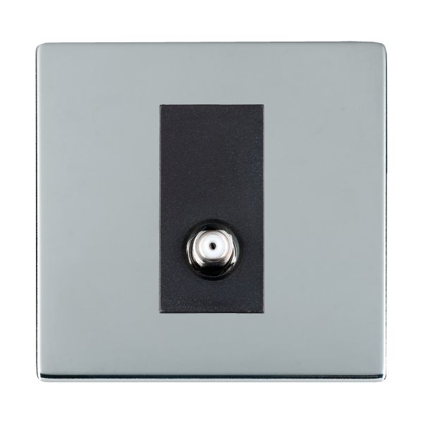 Sheer CFX Bright Chrome 1 gang Non-Isolated Satellite Black
