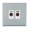 Sheer CFX Bright Chrome Isolated TV/FM Diplexer 1in/2out White