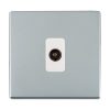 Sheer CFX Bright Chrome 1 gang Isolated TV 1in/1out White