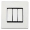 Sheer CFX Bright Chrome Wide Rocker 3 gang 10AX 2 Way Bright Chrome/Black