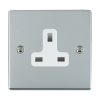 Sheer Bright Chrome 1 gang 13A Unswitched Socket White