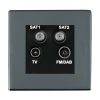 Sheer CFX Black Nickel Non-Isolated TV+FM+SAT1+SAT2 Quadplexer 2in/4out (DAB Compatible) Black