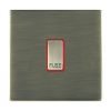 Sheer CFX Antique Brass 1 gang 13A Fuse with Neon Halo Antique Brass/Red