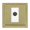 Cheriton Georgian Polished Brass 1 gang Non-Isolated Digital Satellite (DAB Compatible) White