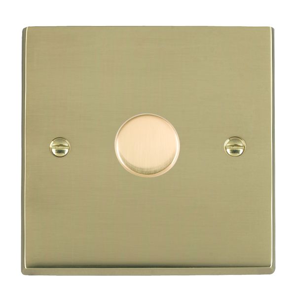 Cheriton Victorian Polished Brass 1 gang 100W LED 2 Way Push On/Off Rotary Dimmer Polished Brass