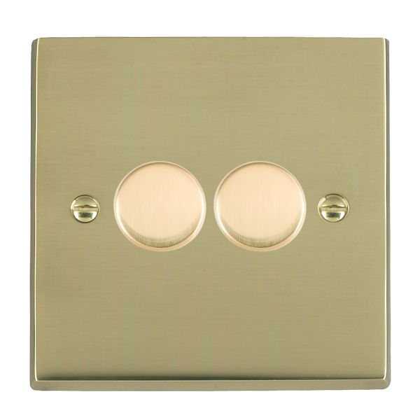 Cheriton Victorian Polished Brass 1 gang 250W LED 2 Way Push On/Off Rotary Dimmer Polished Brass Minimum Load = 5W(LED) Maximum Load = 250W(LED) Trailing Edge / 150W(LED) Leading Edge