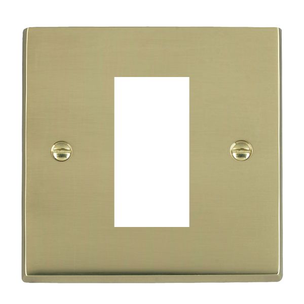 Cheriton Victorian EuroFix Polished Brass Single Plate complete with 1 EuroFix Aperture 25x50mm and Grid