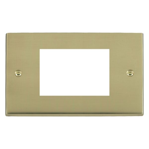 Cheriton Victorian EuroFix Polished Brass Double Plate complete with 3 EuroFix Apertures 75x50mm and Grid