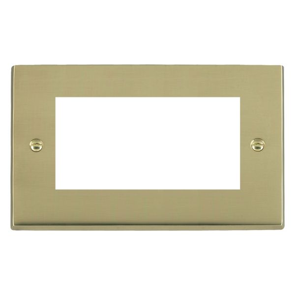 Cheriton Victorian EuroFix Polished Brass Double Plate complete with 4 EuroFix Apertures 100x50mm and Grid