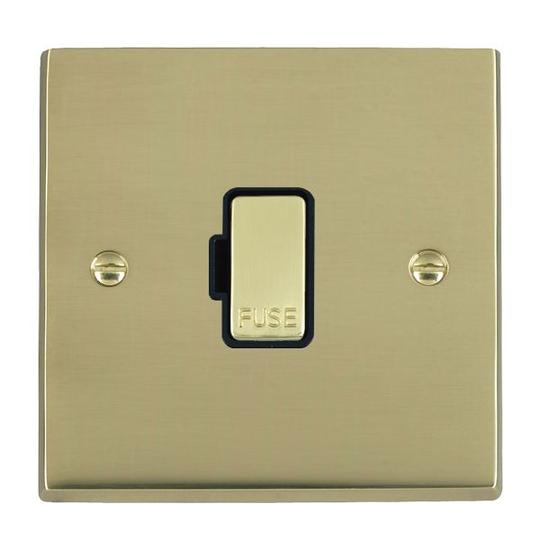 Cheriton Victorian Polished Brass 1 gang 13A Fuse Only Polished Brass/Black