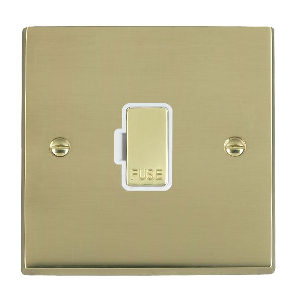 Cheriton Victorian Polished Brass 1 gang 13A Fuse Only Polished Brass/White