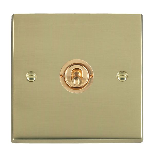 Cheriton Victorian Polished Brass 1 gang 20AX Double Pole Toggle Polished Brass